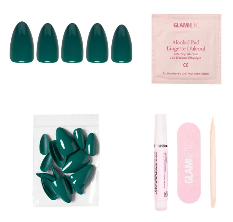 EMERALD GREEN- GLAMNETIC Press-on Nails