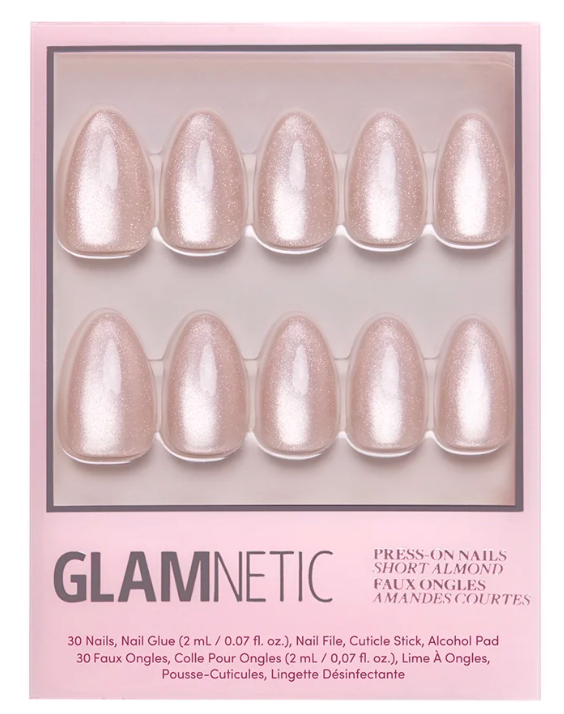 The Vow Press-on Nails - Short Almond - Nude Velvet Gloss