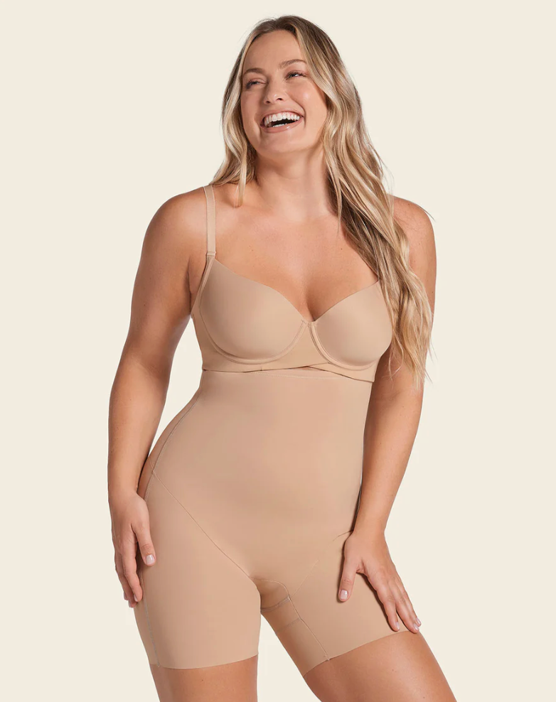 Strapless Step-In Body Shaper with Shorts Leonisa 018526 – Tummy Control & Butt Lift