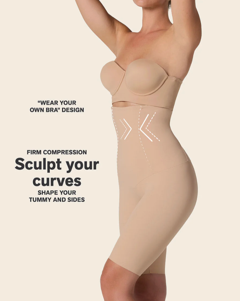 Extra High-Waisted Firm Shaper Shorts – Tummy Control & Anti-Chafe Leonisa 012940